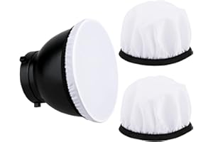 Apausvcm 2 Stück Diffusor Socke,18 cm/7 Inch Diffusor Licht Socke,Weiß Lampenschirm Reflektor,Weiß Diffusor Lampe Abdeckung,Fotografie Licht Weichen Weiße Diffusor Tuch,für Ringlicht Blitzlicht