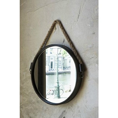 Wandspiegel 38cm Force Light Living Bronze rund Tau Seil Spiegel - 2