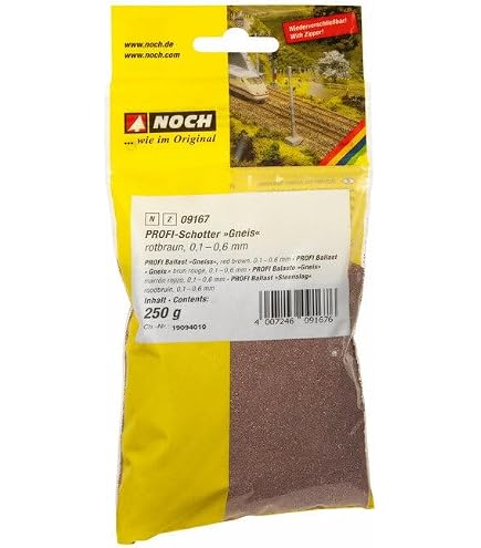 Noch Cailloux Professionnel Marron, pour modélisme, 250 g pour écartement de Voie N, Z, idéal pour Les paysages de modélisme réalistes Noch Cailloux Professionnel Marron, pour modélisme, 250 g pour écartement de Voie N, Z, idéal pour Les paysages de modélisme réalistes