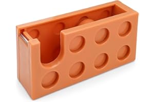 Dispenser Scotch, HASLED Dispenser di Nastro Manuale, Dispenser Nastro Adesivo di Sotto Forma di Elementi Costitutivi, Dispenser per Nastro Adesivo per Ristorante, Negozio di Fiori (Arancione)