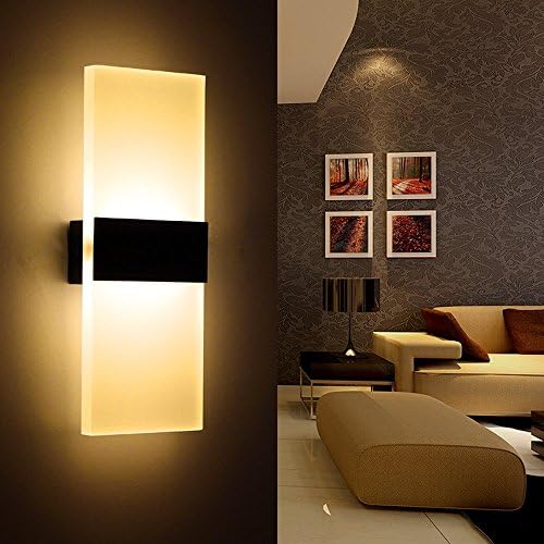 12 W LED Wall Wall Lamp, Lamp Acrylics Warm White CE