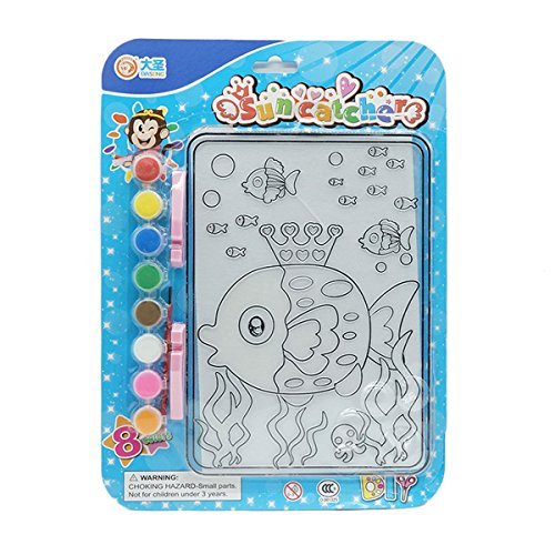 Preisvergleich Produktbild Spaß Sonnenfänger Brett Glaskunst Malerei-Kit mit Pinsel 13x10 Zoll