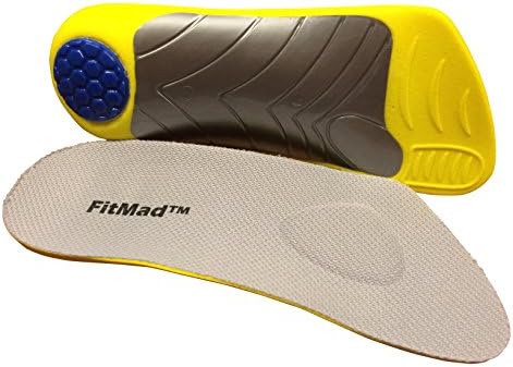 FitMad3/4 Length Orthotic Insoles with Arch Support and Heel pad, Flat feet, Fallen Arches, Pronation, Plantar Fasciitis