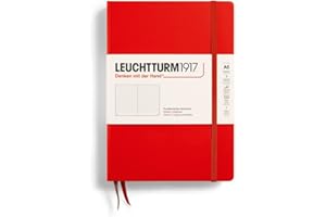 LEUCHTTURM1917 313627 Taccuini Medium (A5), Copertina rigida, Puntini, Rosso