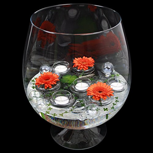 3 x Blütenring aus Klarglas für frische Blütenköpfe. Abstandhalter für frische Blumen.Maße Ø 7,5cm von Glaskönig - 6