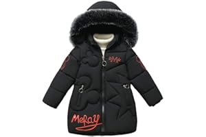 Angel ZYJ Piumino Invernale da Ragazza con Cappuccio Staccabile in Pelliccia, Protezione dal Freddo, Caldo Piumino