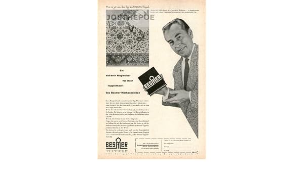 50er Jahre Anzeige Inserat Besmer Teppiche Ein Sicherer