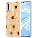 Produktbild Misstars Glitzer Hülle für Huawei P30 Lite, Bling Pailletten Transparent Weich TPU Silikon mit Sonnenblumen Malerei Muster Backcover Anti-Rutsch Kratzfeste Schutzhülle für Huawei P30 Lite