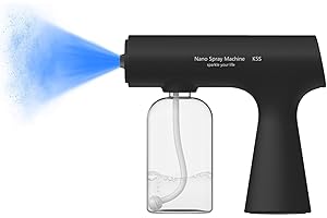 S OUJCEN Handheld Rechargeable ULV Nano Mist Mister with Blue Light Electrostatic Technology, Portable Barbershop Humidifier for Hair Salons, Home, Office & Car Wireless Atomizer for Air Refresh (KSSPro Black)