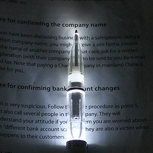 Glowseen LED-Licht Stift Light up Pen Licht für Nacht Schriftsteller mit extra Stift Minen,2per-pack,Weiß - 6