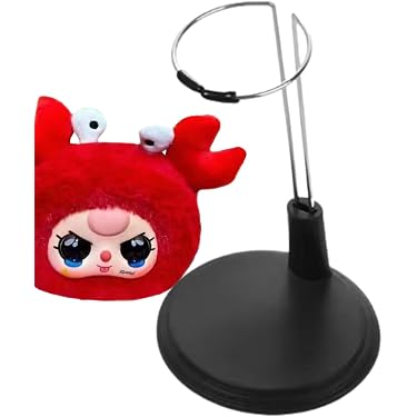 F Fityle Supporto Per Bambole In PVC E Metallo - Base Rotonda Regolabile E Smontabile Per Bambole 15-45 Cm (Nero, 35 Cm)