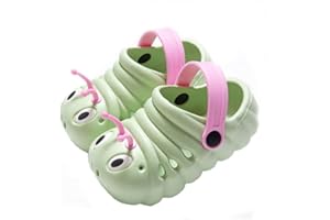 WANPUL Clogs Kinder Gartenschuhe Jungen Badeschuhe Mädchen Latschen rutschfeste Slippers Atmungsaktiv Hausschuhe mit Cartoon Raupe