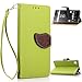 Produktbild Sony Xperia Z5 Premium Lederoptik PU Leder Hülle (Frei 2 in 1 Ball Touch Pen) CaseHome Nature Blatt Etui Magnetverschluss Stil PU-Leder Brieftasche [Standfunktion] Deckel Klapptasche Schale Flip Foliant Schützende Haut Hüllen Mit Wallet Kartenfach Magnetverschluss Standfunktion Handytasche Taljereep Lanyard Strap Tragen Folio Tasche Schutzhülle(Grün Color)
