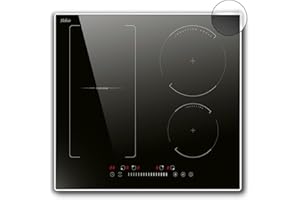 Induktionskochfeld, Hobsir 4 Platten Einbau 60cm Kochfeld Induktion, Kochfelder Autark mit Flex-Zone, 7200W, Slider-Touch-Steuerung, Kindersicherung, Kein Stecker