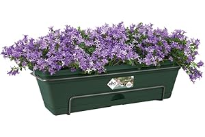 Elho Green Basics Balconnière Allin1 70 - Planteur pour Balcon & Extérieur - Ø 68.5 x H 16.5 cm - Vert/Leaf Green