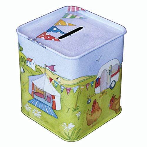 GLAMPING - Wohnmobil/Camping - Emma Ball Bunte Spardose/Sparschwein/Sparbüchse - 9 cm