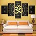 Produktbild XLST Leinwand Gemälde Wohnzimmer Wohnkultur 5 Stücke Buddha OM Yoga Poster HD Drucken Goldene Symbol Abstrakte Bilder Wandkunst Gerahmt,B,20x35x2+20x45x2+20x55x1