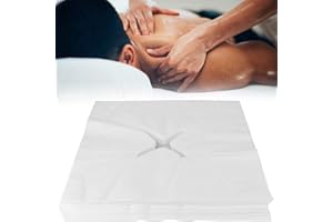 INSZKOOS 200Pcs Disposable Non-Woven Massage Table Face Cradle Hole Covers, Soft Skin-Friendly Fabric Face X-Shaped Hole Mat Headrest Cover Pillow Towel Protector for SPA Beauty Salon Tattoo/40cm*40cm