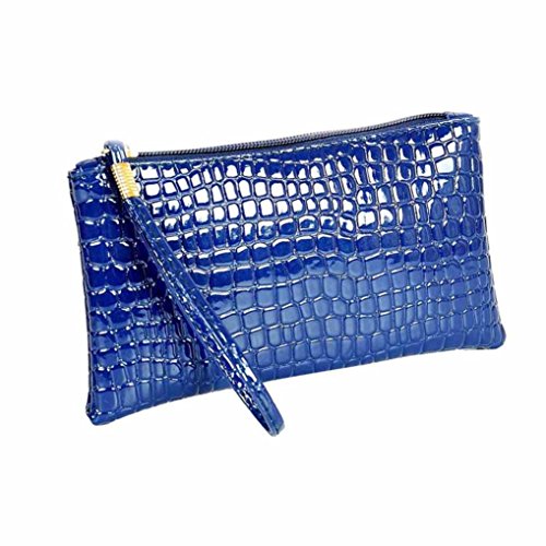Preisvergleich Produktbild Xinan Frauen-Krokodil-Leder-Kupplungs-Hand (Blau)