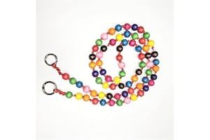 MeiYeAE Holzperlen Handykette Universal Schlüsselband Kette Holz Perlen Handyband Handy Lanyard Schlüsselkette Anhänger Handy Schmuck zum Hängen Smartphone für Damen und Mädchen