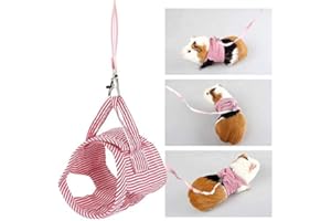 SHEENS Laisse de Harnais de Petit Animal, Harnais extérieur de Gilet d'animal familier de Harnais Avant de Cochon d'Inde pour Courir Courir Jogging[Rouge] Harnais