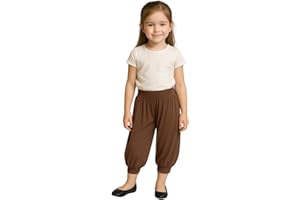 STAR FASHION Kids Harem Loose Casual Baggy Sports Dancing Pants Girls Harem Children Trouser with Leg Cuffs Elasticated Waist UK 5 Years to 13 Years