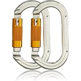 SOB Climbing Carabiners Locking Carabiner,Heavy Duty Carabiner Hook with Screw Cap, Made of Aerospace Aluminum 7075, 2PCS