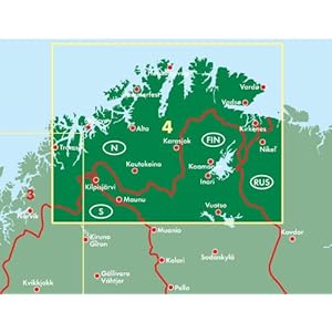 Noruega norte, Cabo Norte, Hammerfest mapa de carreteras. Escala 1:400.000. Freytag & Berndt. (Auto karte)