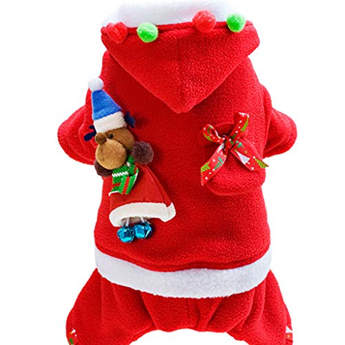 Preisvergleich Produktbild Hony Hundemantel Haustier Warme Kleidung - Weihnachten Warm Hundejacke Reversibel Winddicht und Wasserdicht Winterjacke Atmungsaktiv