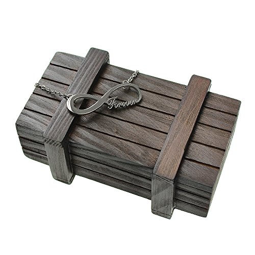 Schmuckset – Edelstahl Kette Silber mit Anhänger Forever und dunkle Magische Geschenkbox mit Gravur – Das Beste – Schmuck-Geschenk für Damen als romantische Geschenk-Idee für Verliebte - 4