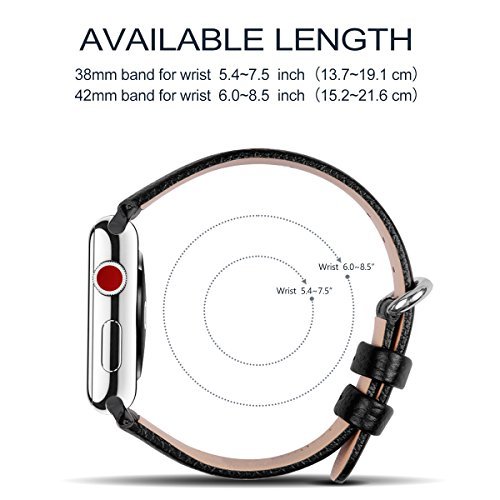 Fullmosa Compatible Correa Apple Watch 38mm 42mm Cuero 15 Colores Correa para Apple Watch iWatch Serie 3 Serie 2 Serie 1 Negro 38mm reviews Fullmosa Compatible Correa Apple Watch 38mm 42mm Cuero 15 Colores Correa para Apple Watch iWatch Serie 3 Serie 2 Serie 1 Negro 38mm