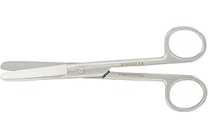 GIMA Forbici Chirurgiche Rette, Punte Smusse, Misura 14.5 cm, in Grigio (Acciaio) Inox