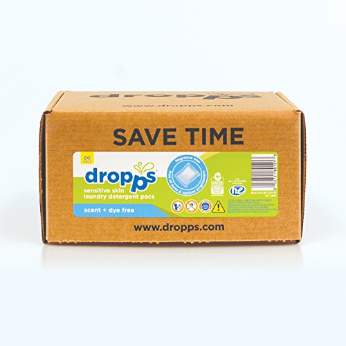 dropps Laundry Detergent Pacs, Scent + Dye Free, 80 Loads