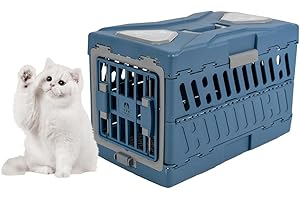 CStern Transportín plegable para perros y gatitos, caja portátil para perros y gatos, caja de transporte para mascotas pequeñas dentro de 7,5 kg, 56 x 33 x 37 cm