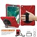 Produktbild iPad 9.7 2018/2017 Hülle, BRAECN 360 Grad Drehständer / Handschlaufe / Schultertasche [Heavy Duty] Dreischichtige Ultra Hybrid Stoßfest Full Body Schutzhülle für neue iPad 2018 , iPad 2017 (ROT)