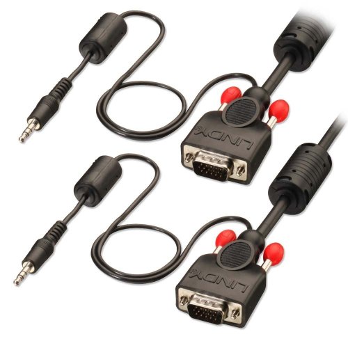 LINDY Premium VGA-Kabel mit integriertem Audiokabel, 7,5 m