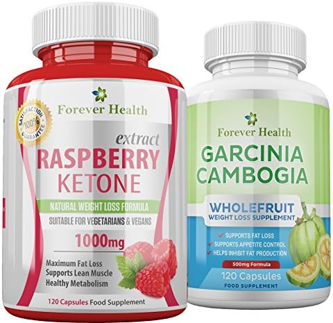 RASPBERRY KETONE + GARCINIA CAMBOGIA Super Strong FAT BURNER For FAST WEIGHT LOSS ! Raspberry Ketones 1000mg Slimming Tablets - Specially Formulated To Increase Metabolism and BURN FAT FAST ! Research has shown this to be Especially Effective in Shifting Hard to Reach BODY FAT in areas such as around the STOMACH and HIPS ! AMAZING Fat Burner from FOREVER HEALTH ! Lose Weight and Slim Fast ! 120 x Diet Pills + 120 x Garcinia Cambogia Tablets - FREE UK DELIVERY + FREE DIET PLAN With Every Order