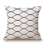 Elviros Geometrisch Dekorativ Baumwoll Leinen Mix Kissenbezug 45 x 45cm