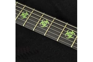 GUITARCUSTOM Fret Markers Biohazard Sticker Inlays Guitar & Bass Adesivi Chitarra (Verde)
