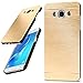 Produktbild moex Samsung Galaxy J5 (2016) | Hülle Dünn Gold Aluminium Back-Cover Schutz Handytasche Ultra-Slim Handy-Hülle für Samsung Galaxy J5 2016 Case Metall Schutzhülle Alu Hard-Case