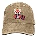 Produktbild errterfte Red Panda Eating Ramen Denim Hat Men's Vintage Baseball Caps Natural Personalized Hat Comfortable Adjustable