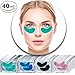 Produktbild Set Kit von 40 St. Kollagen Augen Masken Augenmasken Mit Grüne Aloe Vera, Rote Wein Rotwein, Schwarze Vulkanerde und Blaue Algen für Feuchtigkeit, Falten Entfernung, Straffend und Reichhaltige Pflege