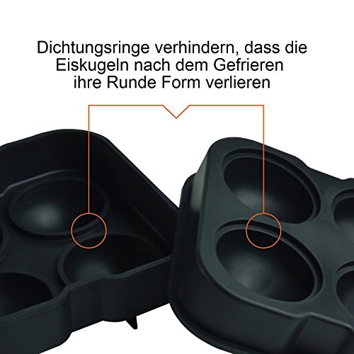 BarLife „Icy Balls“ – Die trendige Eiswürfelform aus Silikon zum Erstellen von Ice Balls. Kühlen Sie Ihr Getränk mit unseren Eiskugeln bis zu 10 mal länger (6er) - 3