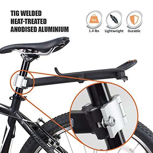 Ibera Fahrrad-Gepäckträgertasche und Gepäckträger Set, Bicycle Quick-Release PakRak Mini Commuter Bag und Seat-Post Rack - 7