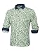Move&Moving(TM) Men Paisleys Floral Prints Button Closed Casual Shirt Emerald M
