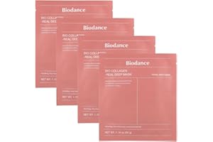 Biodance Bio Collagen Profond Masque Visage, Skincare Coréen Hydratant et Raffermissant à l'Acide Hyaluronique, à la Niacinamide et Aux Galactomycètes, 4 Feuilles, 34 g.