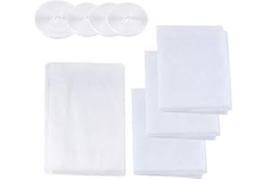 Surplex 4 Pack Fly Screen nets for Window, Mosquito Insect Mesh, Removable and Washable, 1.3m*1.55m, 1.5m*2m, with 4 Rolls Self-Adhesive Tapes, White
