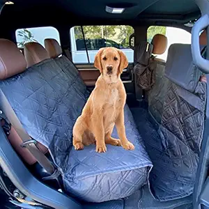 Formosa Covers Deluxe Quilted and Padded Dog Pet Car Back Seat Cover with Comforting Fabric and Non-Slip Backing Best for Truck, SUV, Van- Travel with Your Pet Mess Free - Extra Large 62