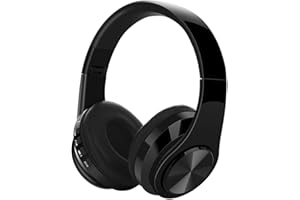 WuXingMeiLi Wireless Bluetooth Headphones Over Ear, Foldable Headphones Hi-Fi Stereo Comfortable Earpads Bluetooth Headsets Wired Mode with Mic for Cellphone PC TV (Type1 black)