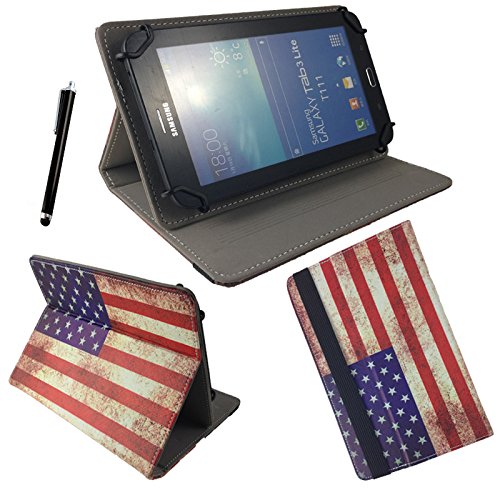 Amazon Kindle Fire HDX 7 / HD 7 Tablet Pc USA Tasche mit Aufstellfunktion - Old look Amerika Flage